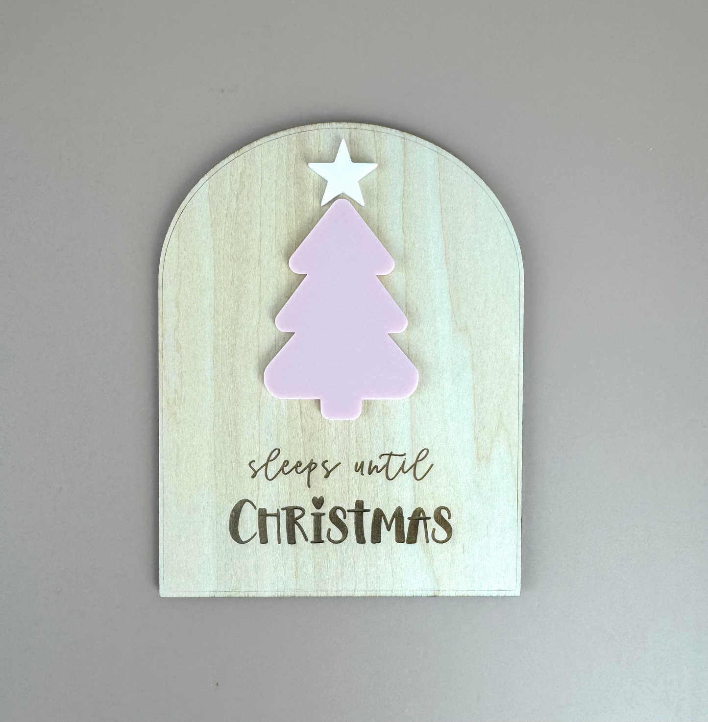 Xmas Countdown Board - Sleeps until Christmas - Blush