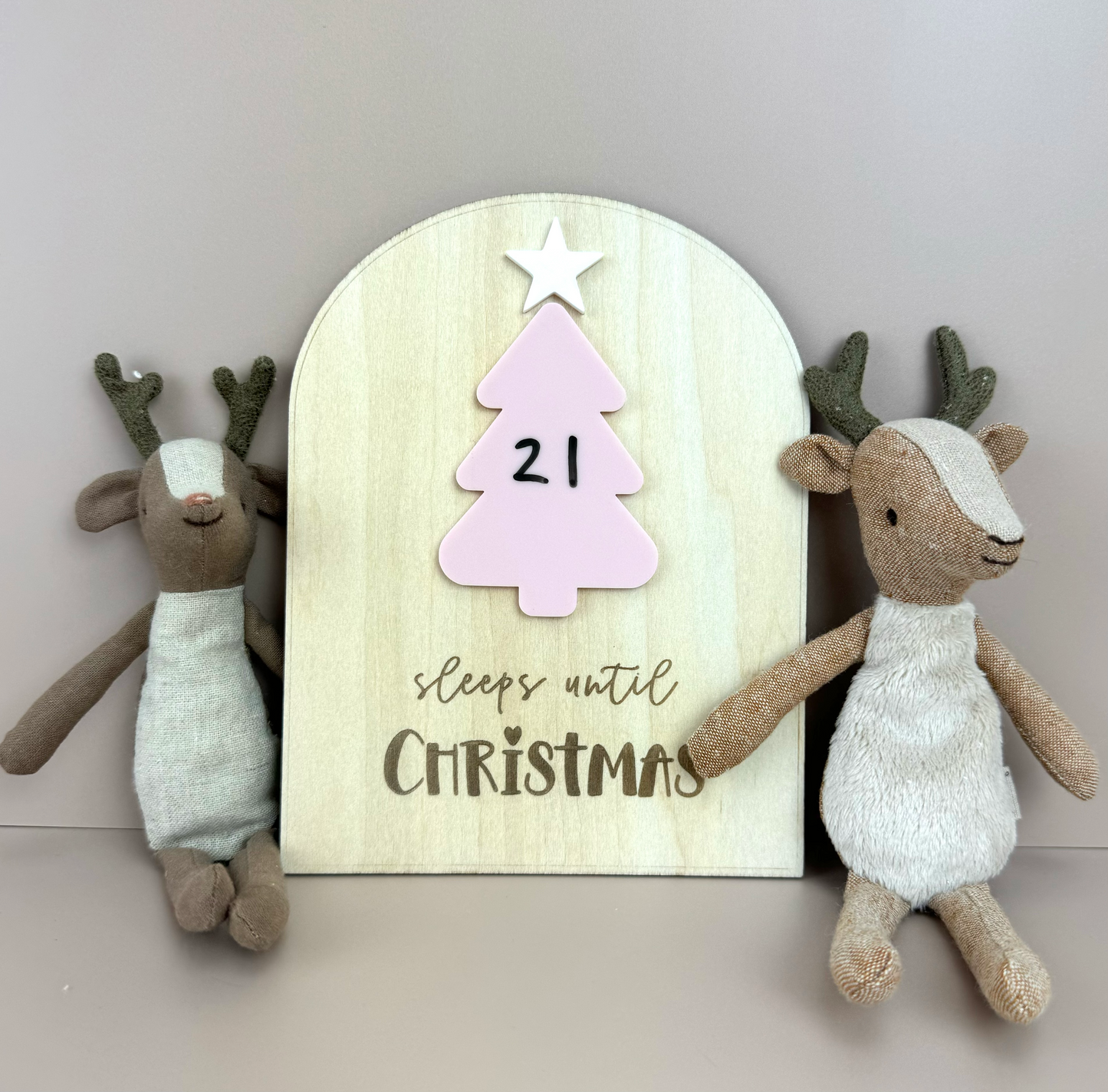 Xmas Countdown Board - Sleeps until Christmas - Blush