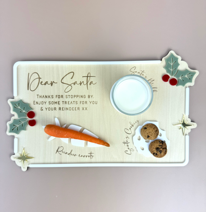 Luxe Dear Santa Tray - Holly - Xmas Eve Board