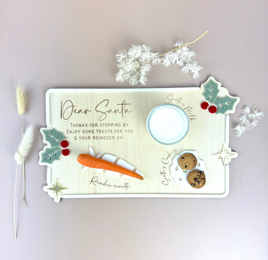 Luxe Dear Santa Tray - Holly - Xmas Eve Board