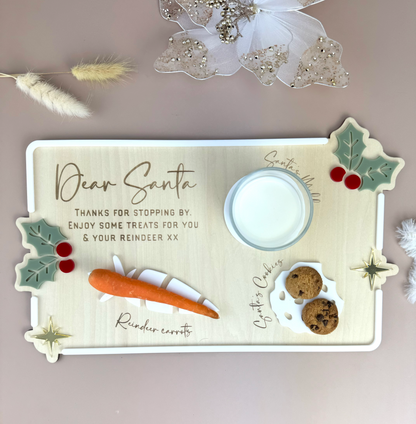 Luxe Dear Santa Tray - Holly - Xmas Eve Board