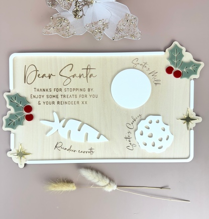 Luxe Dear Santa Tray - Holly - Xmas Eve Board