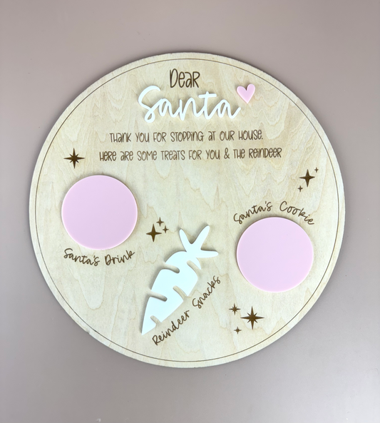 Dear Santa Tray - Round Blush - Christmas Eve Treat Board