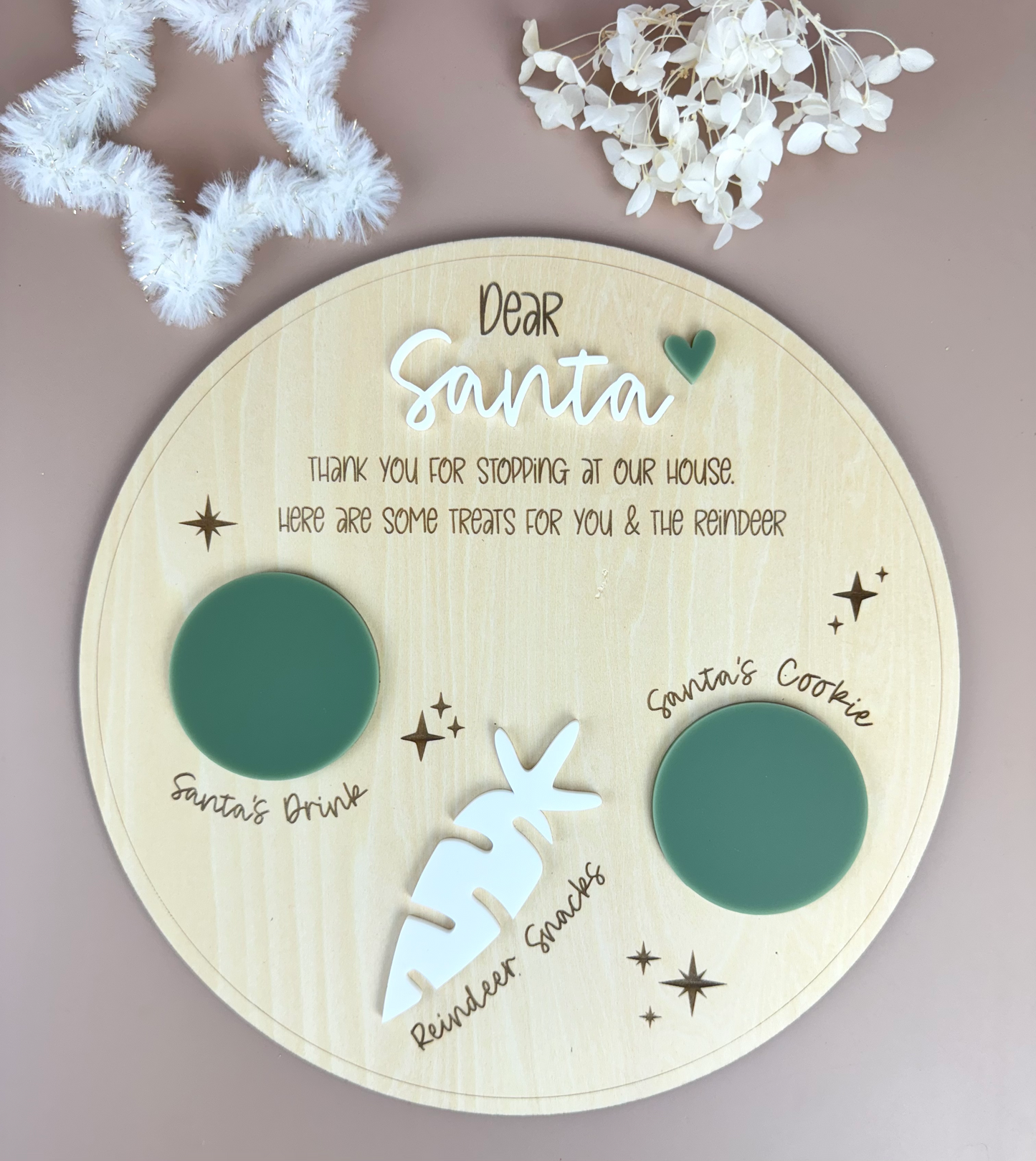 Dear Santa Tray - Round Olive - Christmas Eve Treat Board