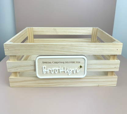 Custom Christmas Crate Plaque - Personalised crate sign Xmas