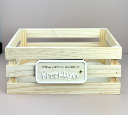 Custom Christmas Crate Plaque - Personalised crate sign Xmas