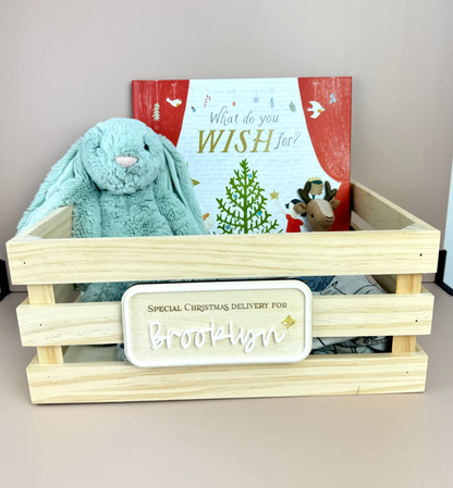 Custom Christmas Crate Plaque - Personalised crate sign Xmas