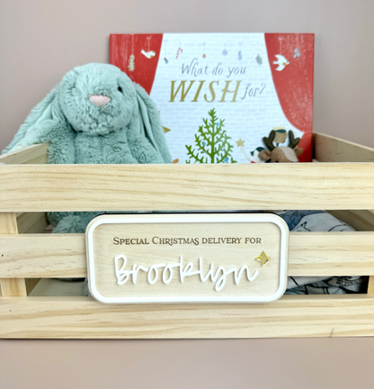 Custom Christmas Crate Plaque - Personalised crate sign Xmas