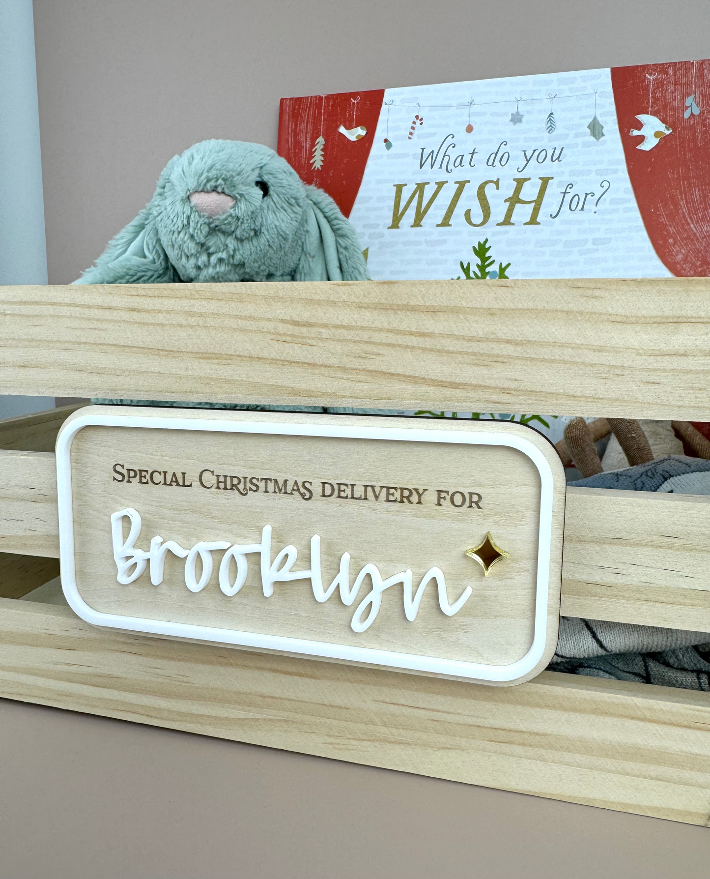 Custom Christmas Crate Plaque - Personalised crate sign Xmas