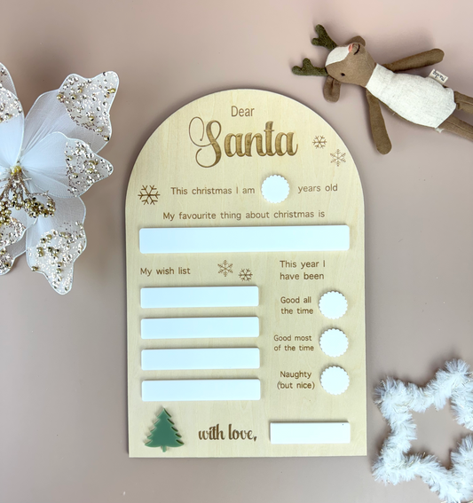 Dear Santa Christmas Board - Fill in your details