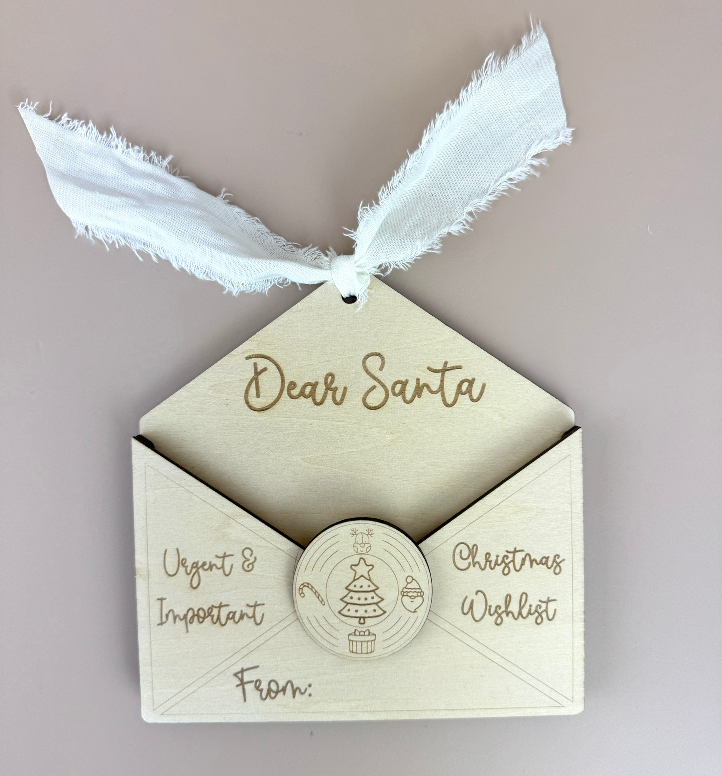 Letter to Santa - Christmas Wishlist Envelope Ornament