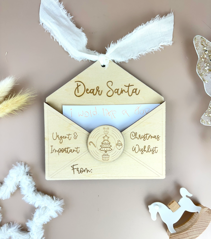 Letter to Santa - Christmas Wishlist Envelope Ornament