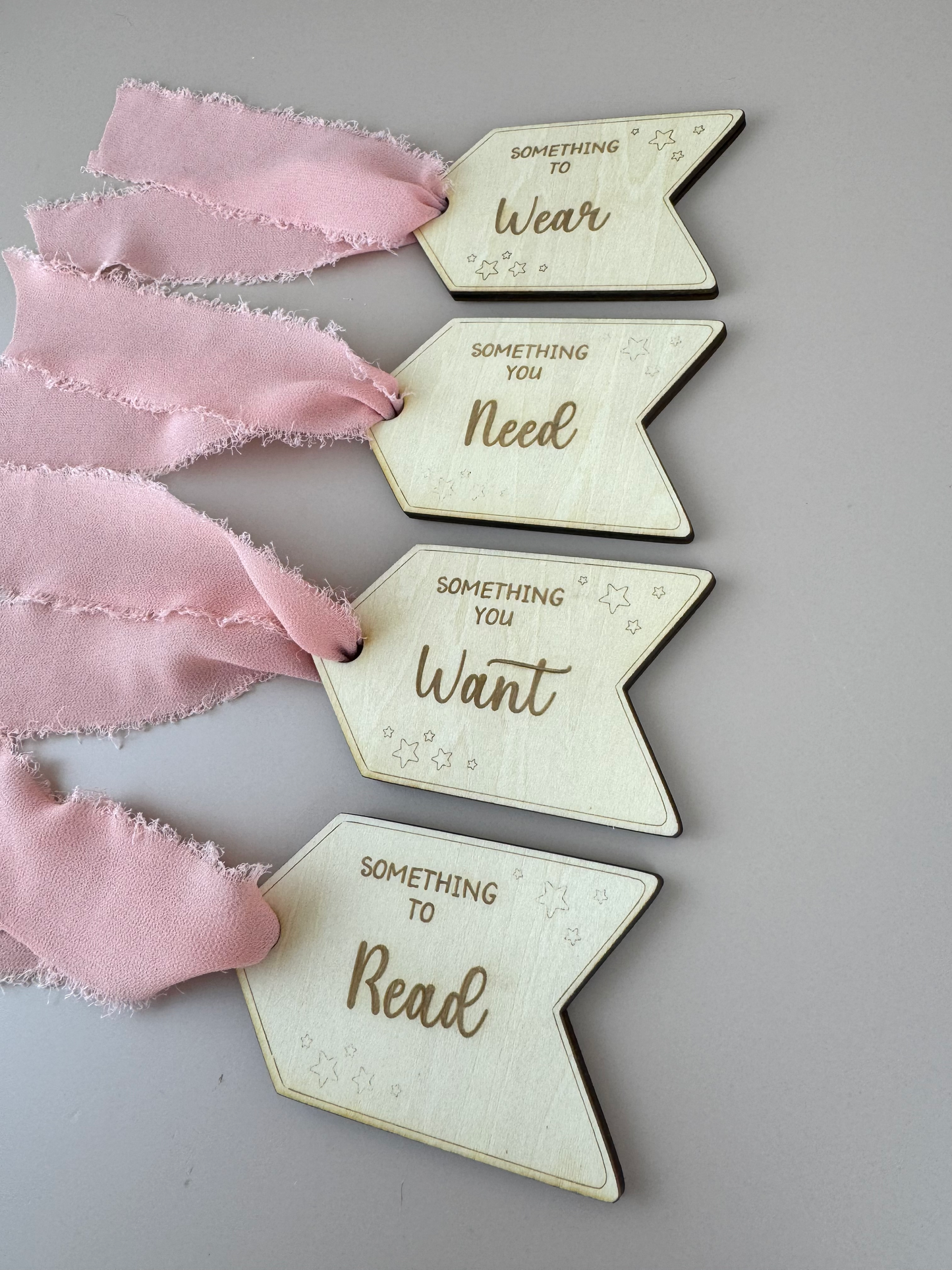 Christmas 'Something' gift tag set  - Pink Ribbon