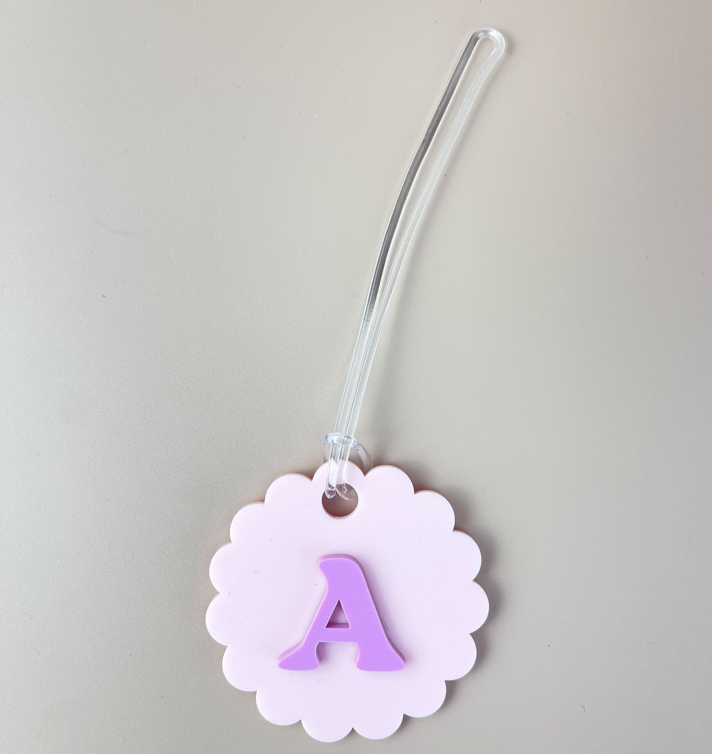 Initial Bag Tag - Pink - Choose your Letter