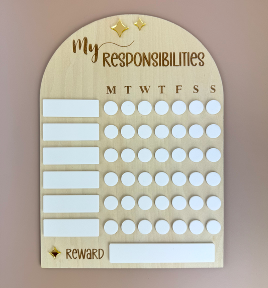 My Responsibilities - Reusable Chore Chart