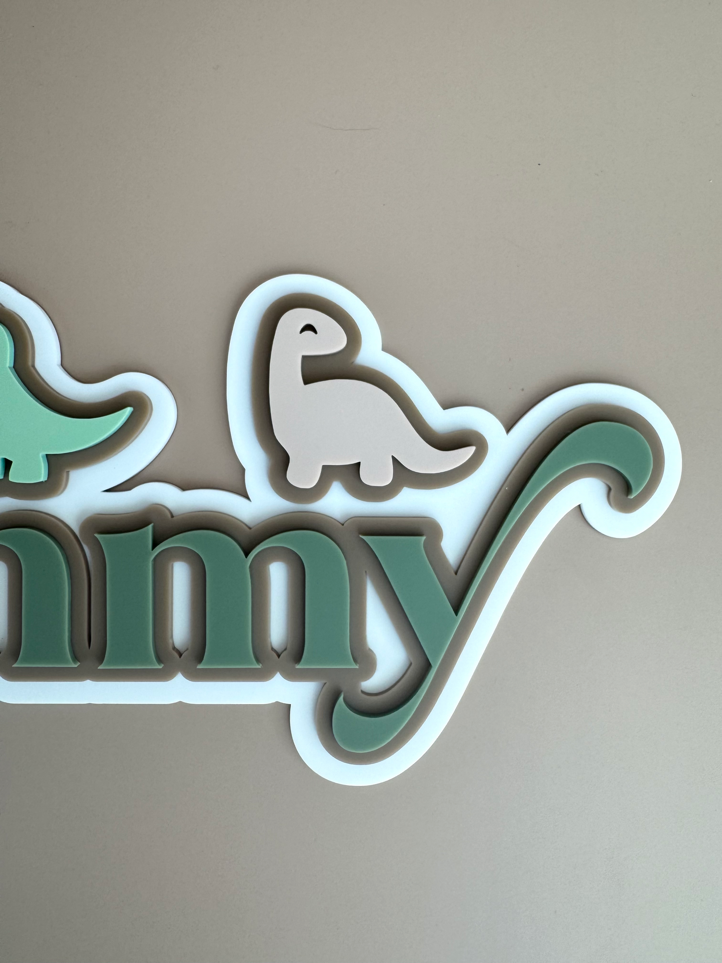 Custom Name Sign Detailed | Layered acrylic name plaque - Dinosaurs