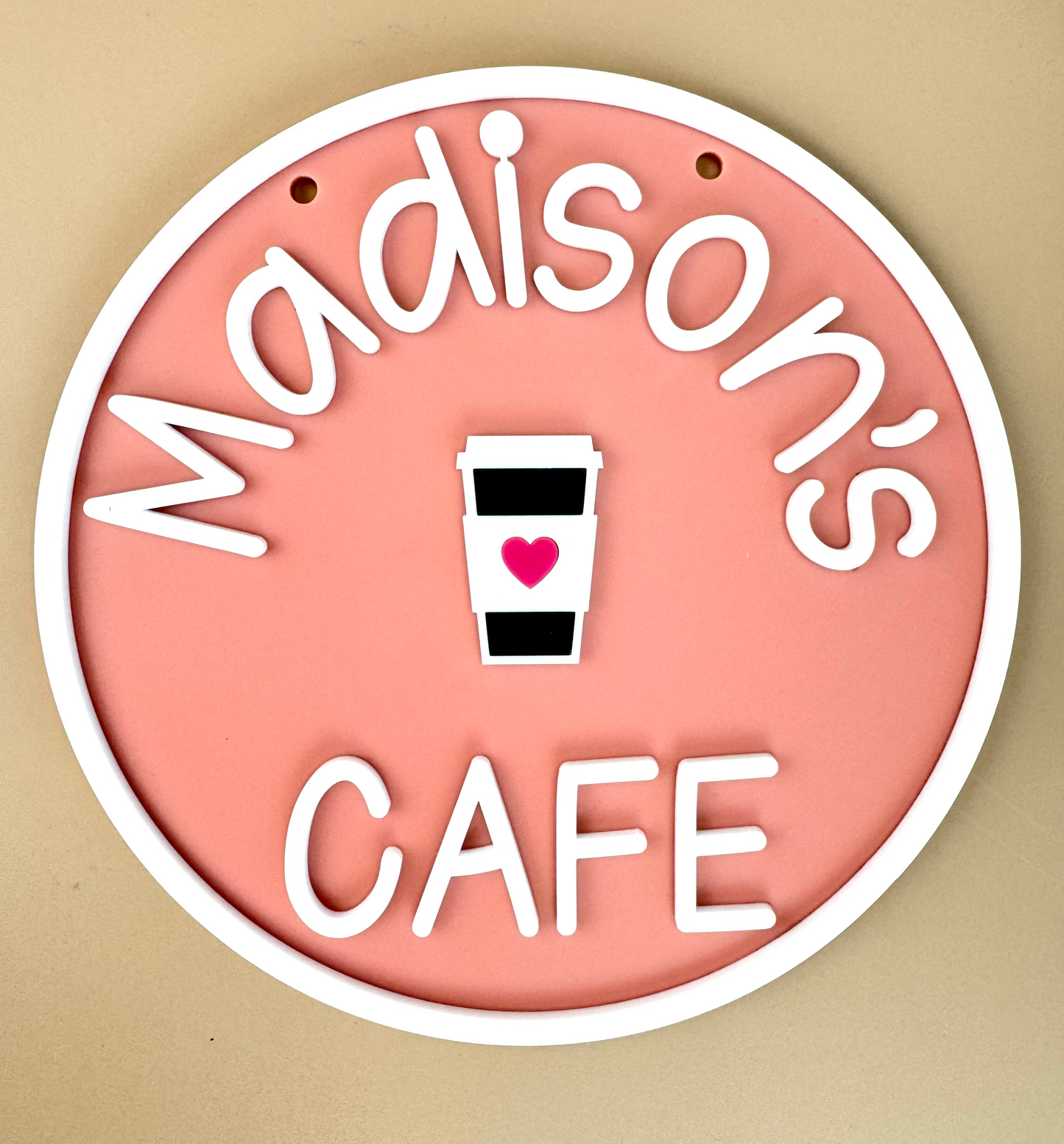 Personalised Kids Cafe Sign - Pink