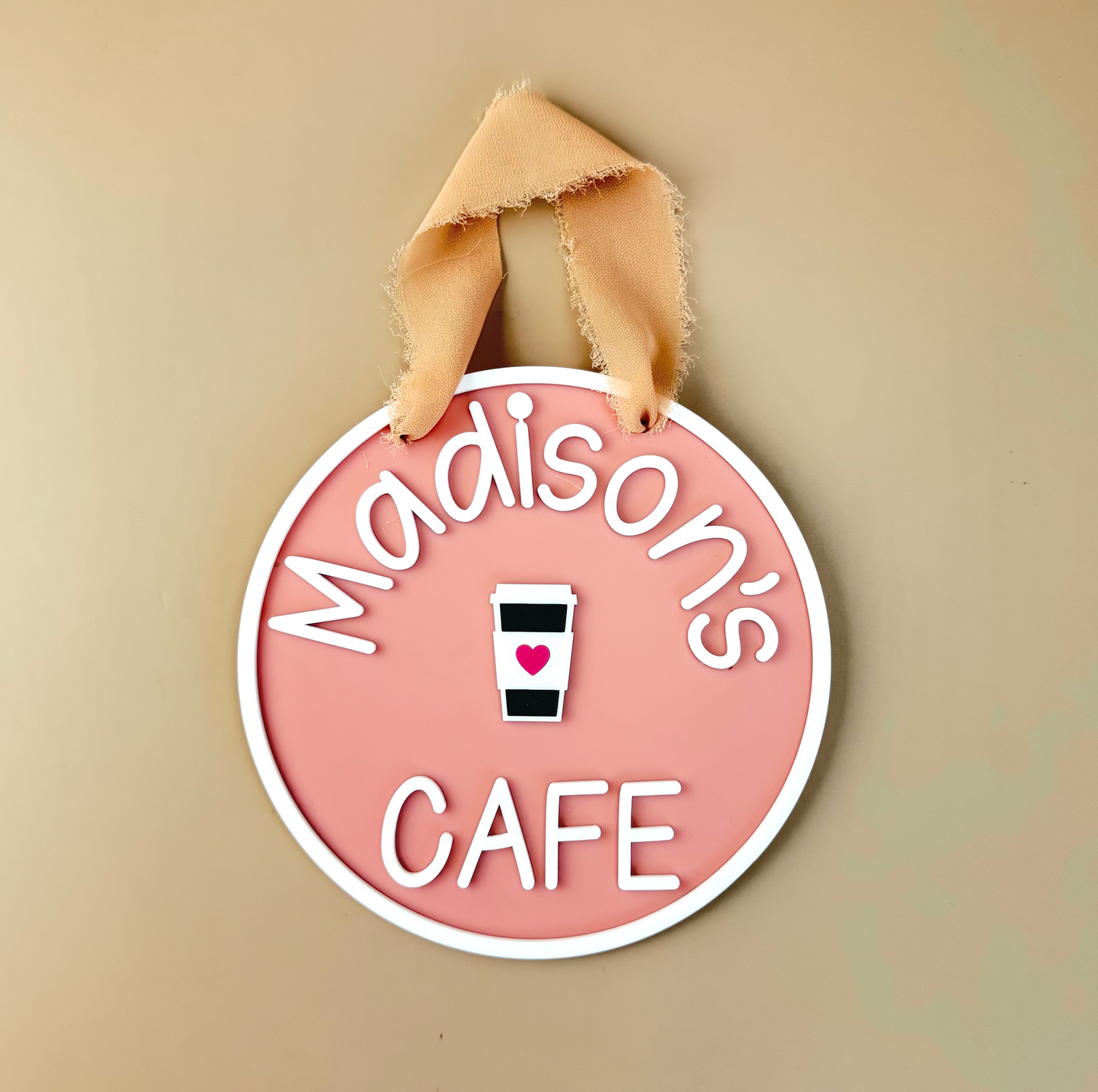 Personalised Kids Cafe Sign - Pink