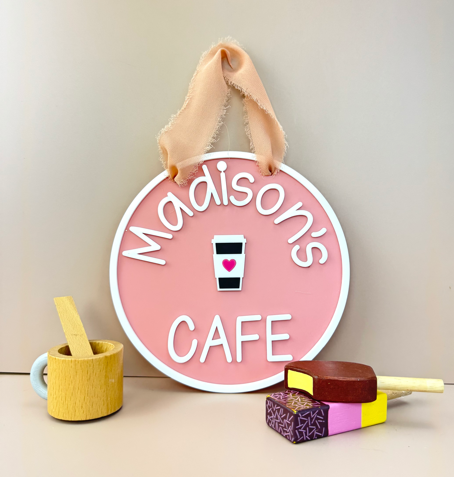 Personalised Kids Cafe Sign - Pink