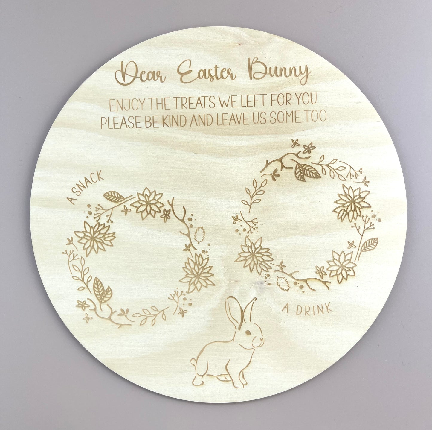 Dear Easter Bunny Tray - Simple Floral