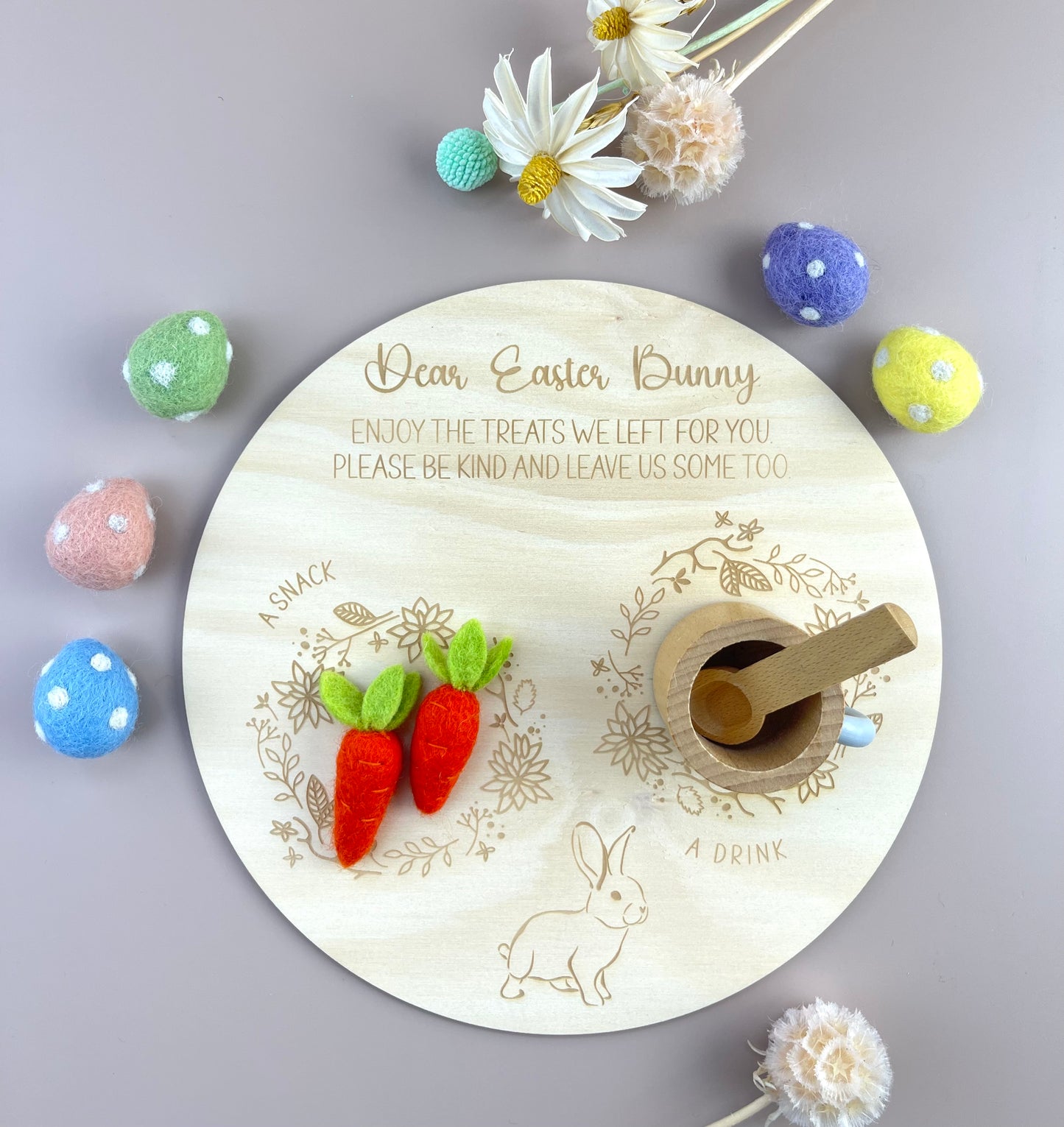 Dear Easter Bunny Tray - Simple Floral