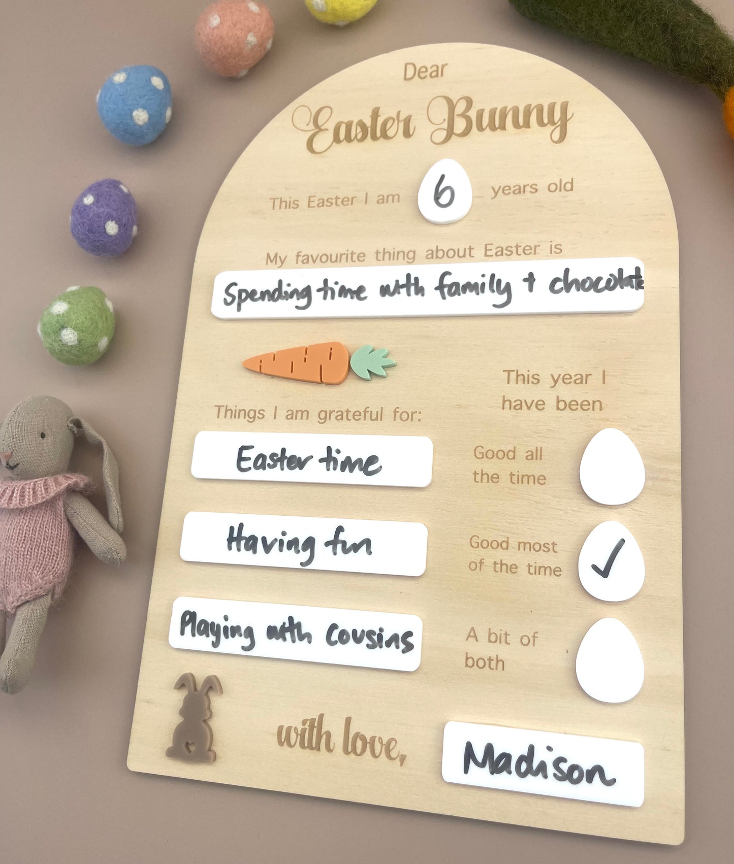 Dear Easter Bunny - Fill in Board