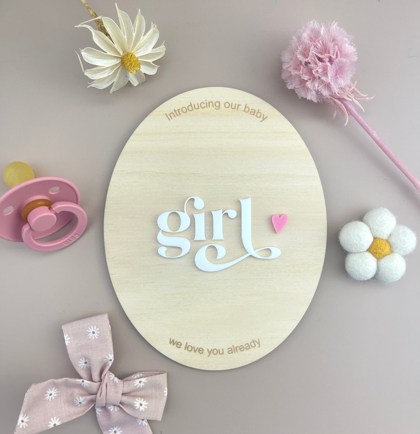 Introducing our Baby Girl - Birth Announcement Plaque