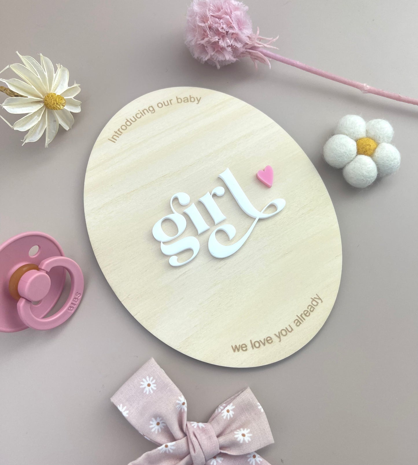 Introducing our Baby Girl - Birth Announcement Plaque