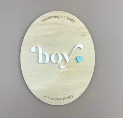 Introducing our Baby Boy - Birth Announcement Plaque