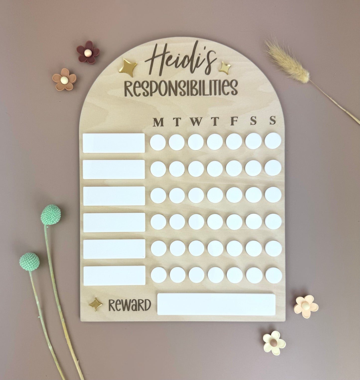 My Responsibilities - Custom Name - Reusable Chore Chart