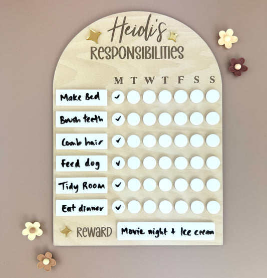 My Responsibilities - Custom Name - Reusable Chore Chart