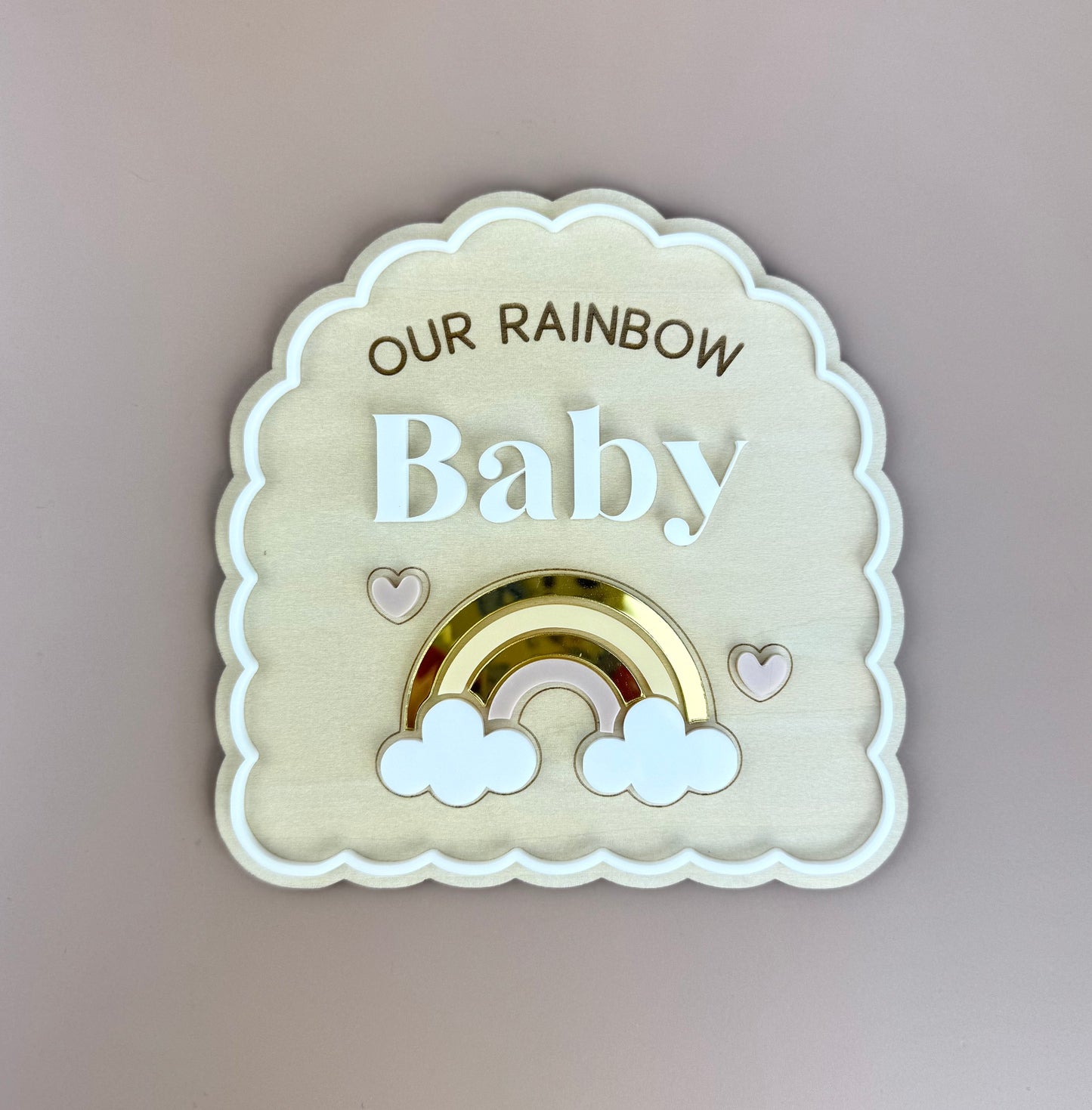 Rainbow Baby Pregnancy Announcement Plaque