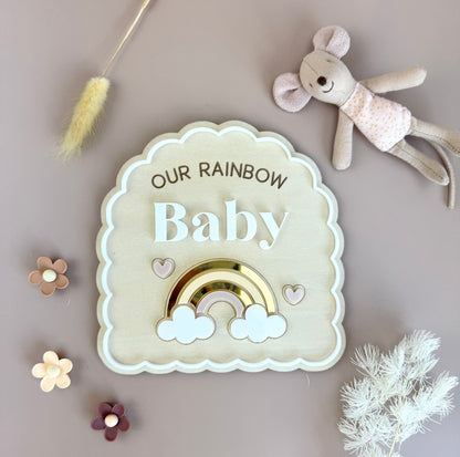 Rainbow Baby Pregnancy Announcement Plaque