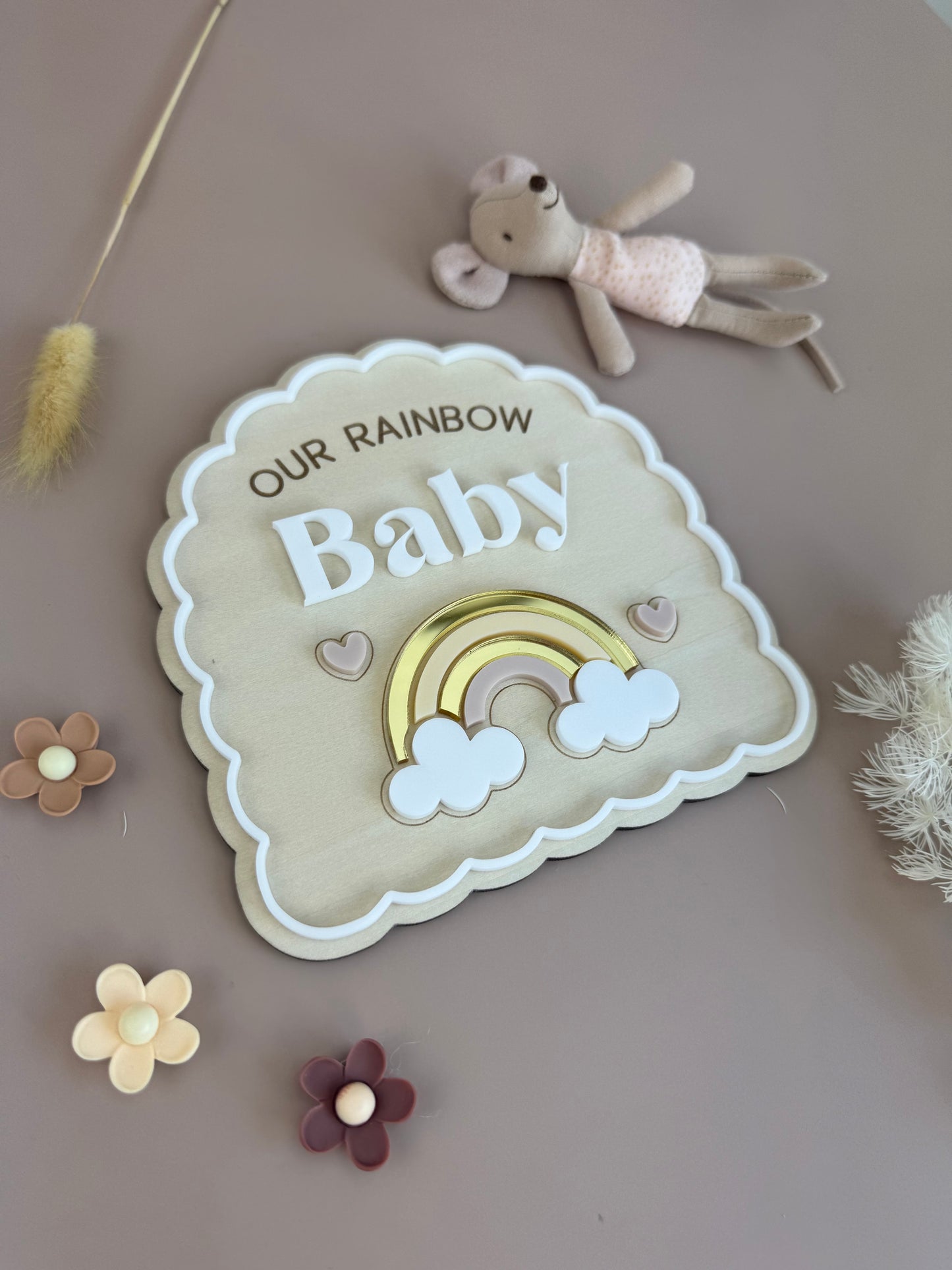 Rainbow Baby Pregnancy Announcement Plaque