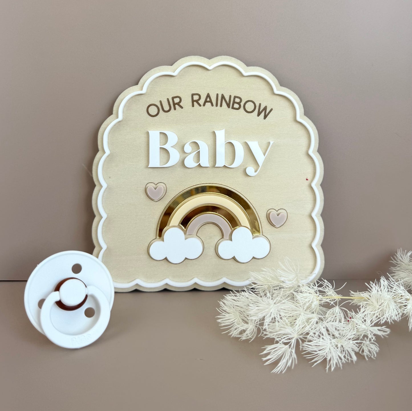 Rainbow Baby Pregnancy Announcement Plaque