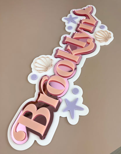 Custom Name Sign Detailed | Layered acrylic name plaque - Mermaids