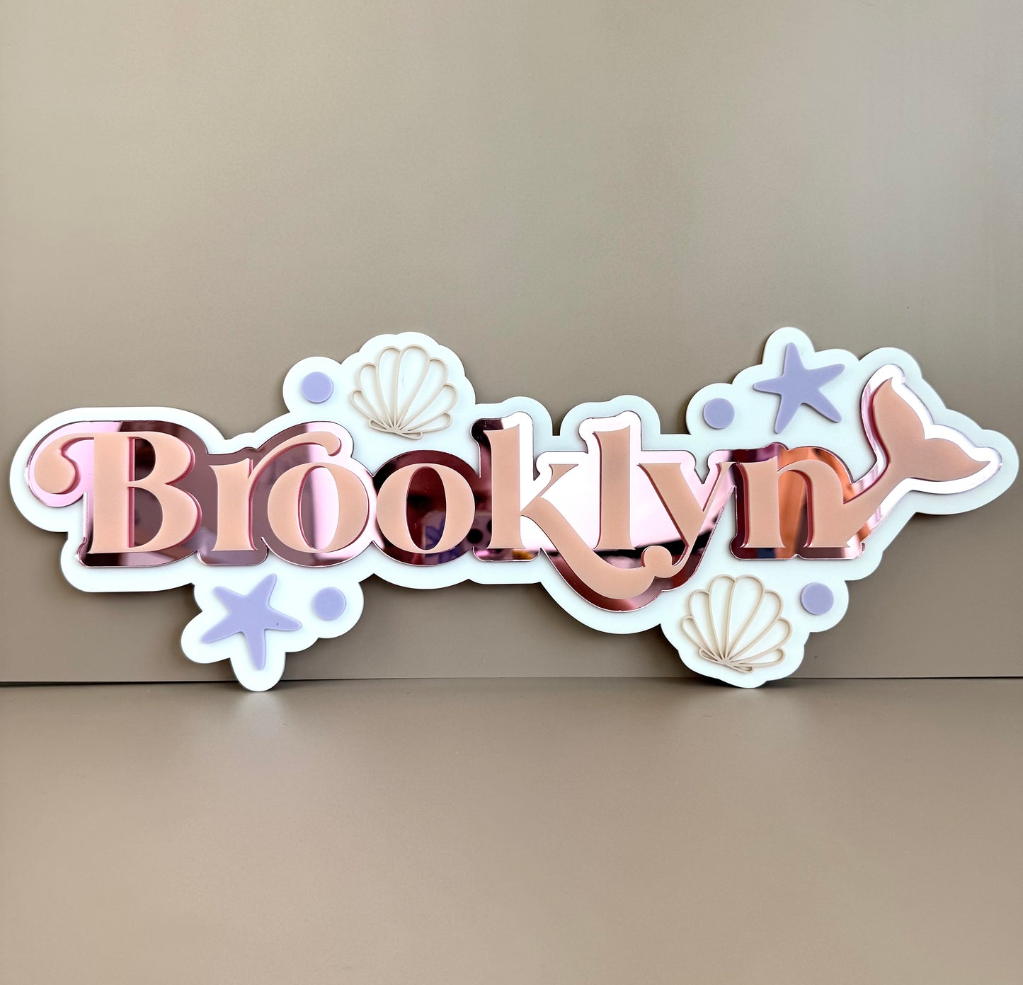 Custom Name Sign Detailed | Layered acrylic name plaque - Mermaids