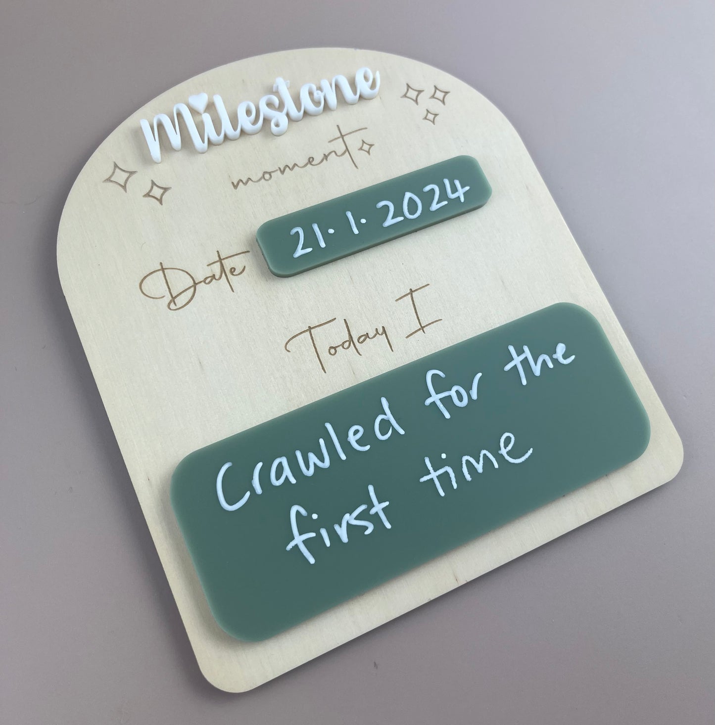 Milestone Moment Plaque - Olive