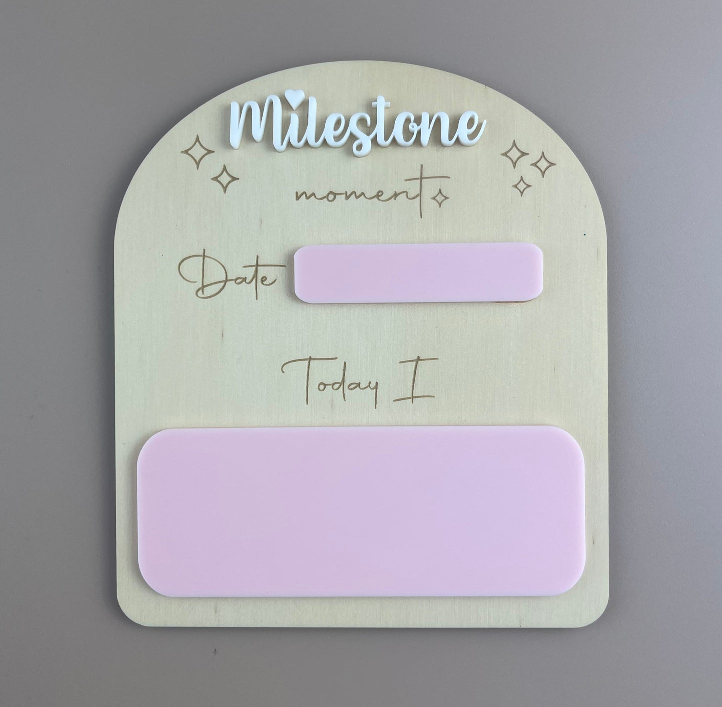 Milestone Moment Plaque - Pink