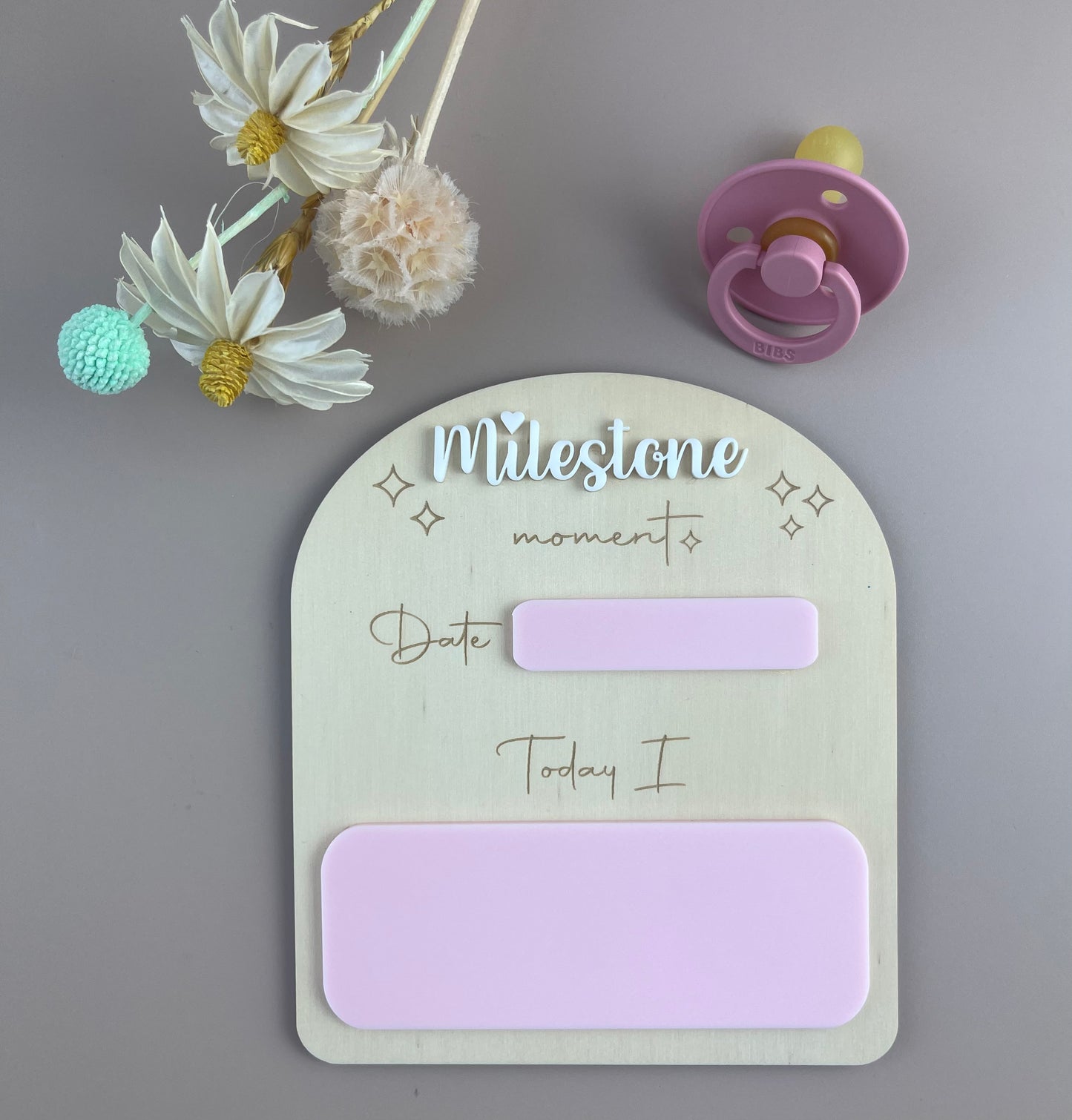 Milestone Moment Plaque - Pink