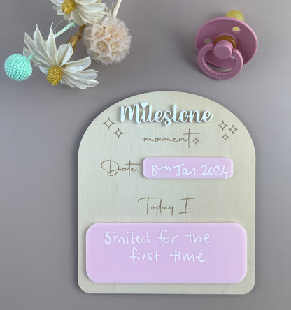 Milestone Moment Plaque - Pink