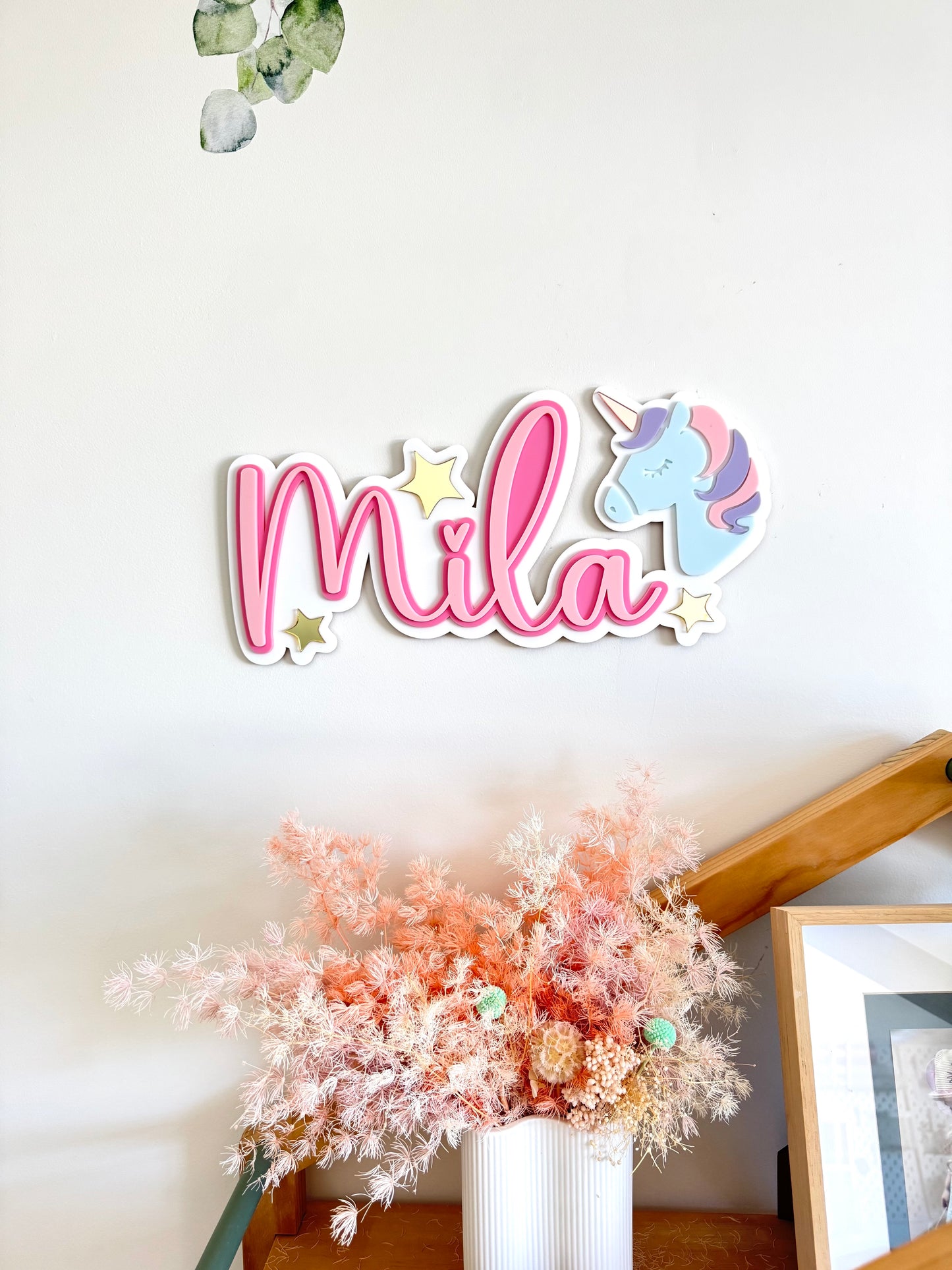 Custom Name Sign Detailed | Layered acrylic name plaque - Unicorns