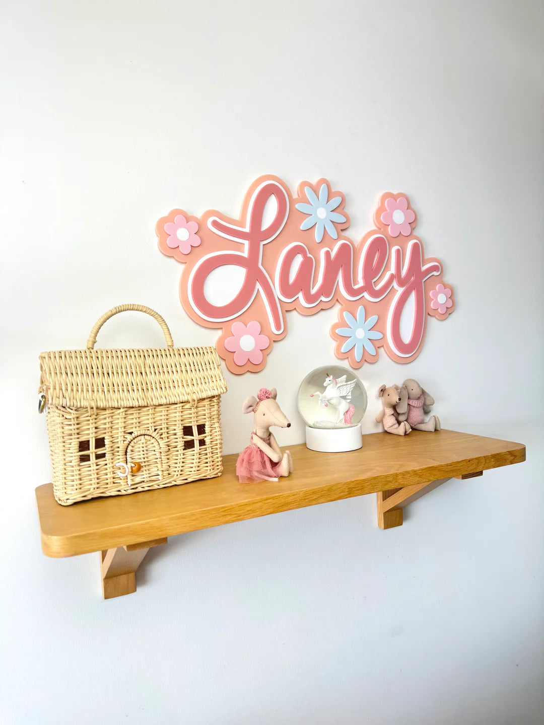 Custom Name Sign Detailed | Layered acrylic name plaque - Pretty Garden