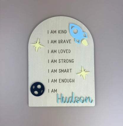 Custom Space Affirmation Sign