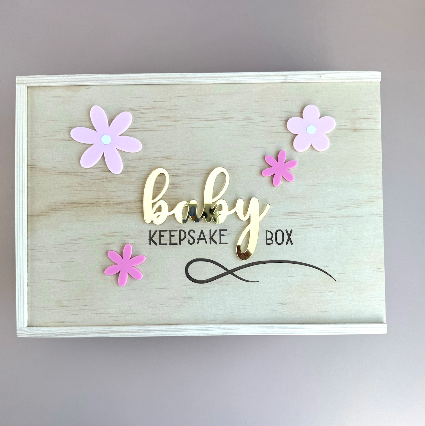 Baby Keepsake Box - Mirrored Floral