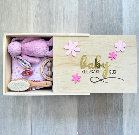 Baby Keepsake Box - Mirrored Floral