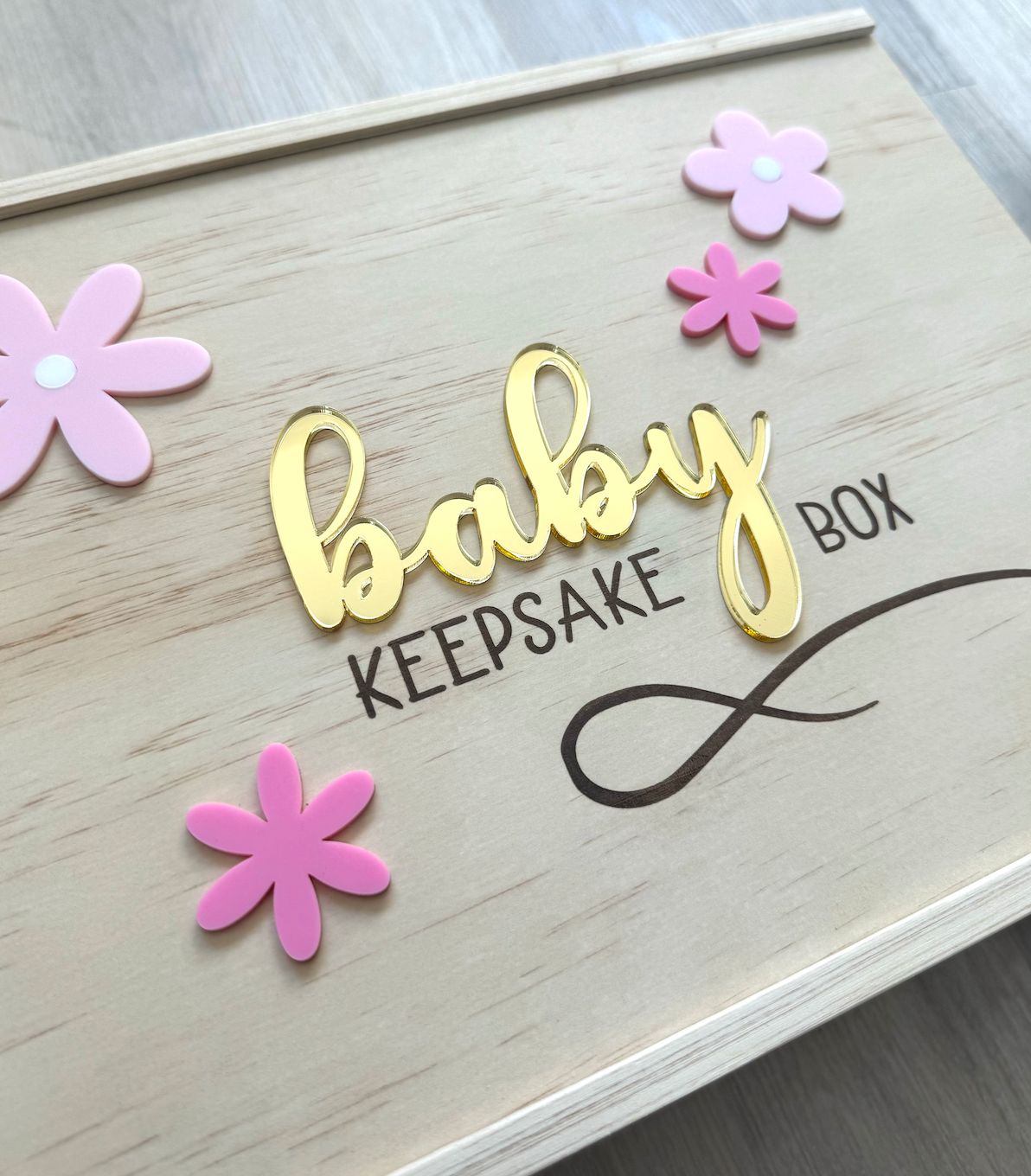 Baby Keepsake Box - Mirrored Floral