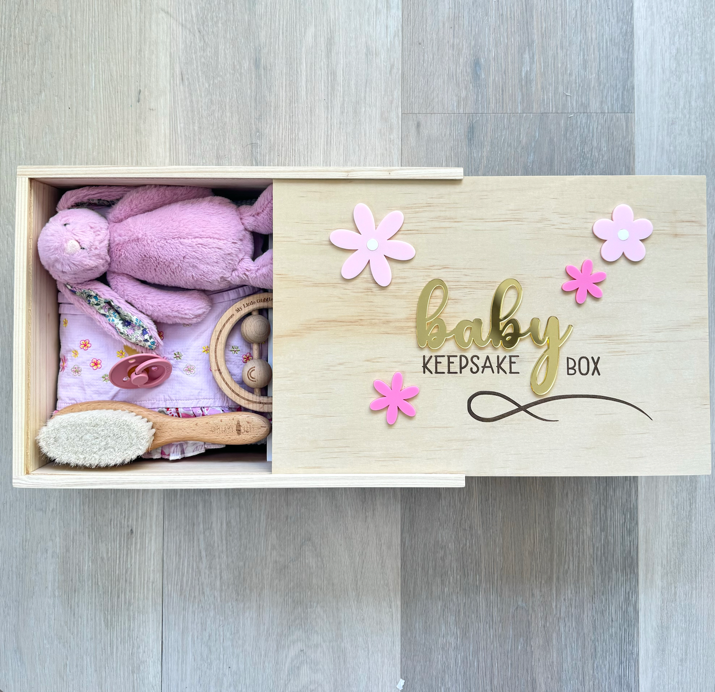 Baby Keepsake Box - Mirrored Floral