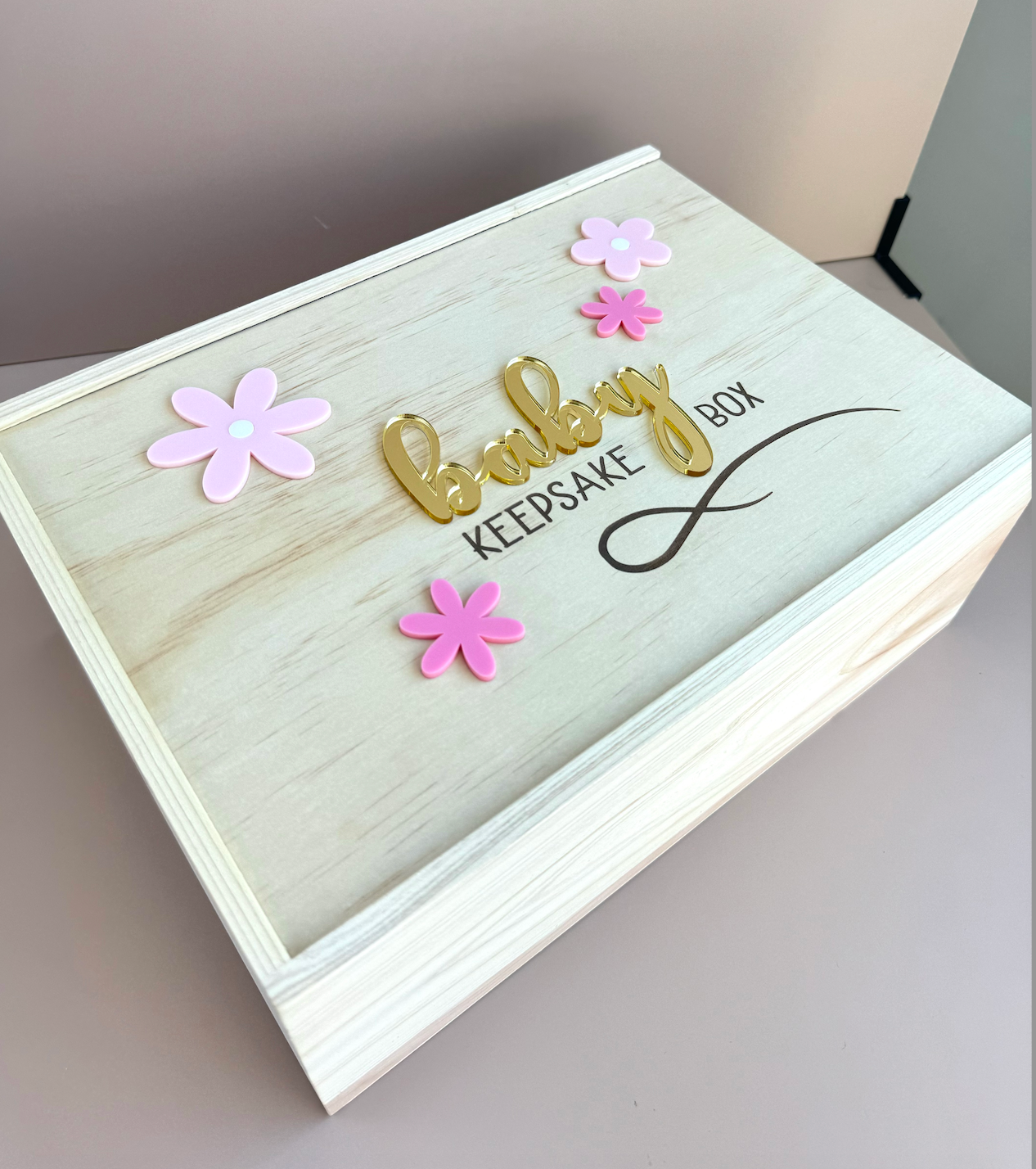 Baby Keepsake Box - Mirrored Floral