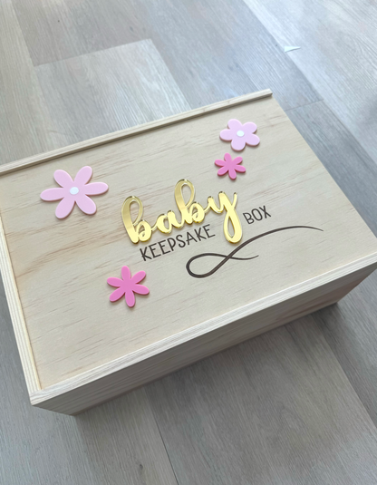 Baby Keepsake Box - Mirrored Floral